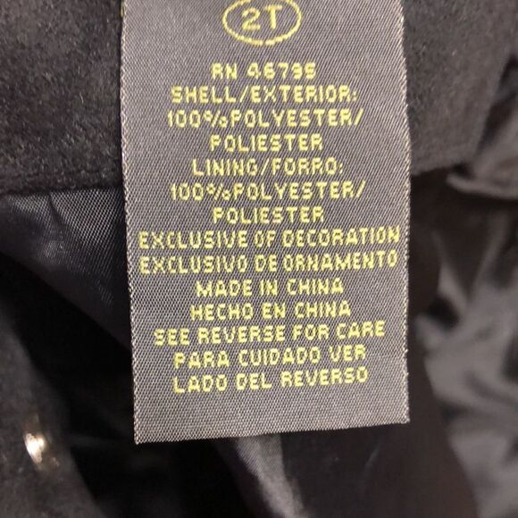 NWOT Kenneth Cole Toddler 2T Black Faux Snap Up Lined Jacket - Picture 6 of 6